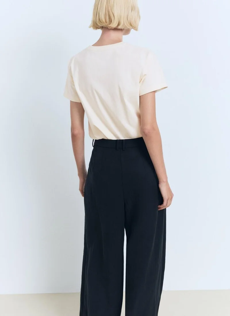 MANGO Crochet floral embroidered t-shirt